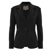 Elegante getailleerde jas met knoop Kocca , Black , Dames