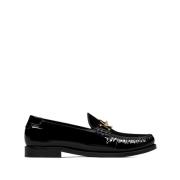 Zwarte glanzende metalen zool schoenen Saint Laurent , Black , Dames