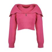 Gezellige en stijlvolle trui met ronde hals Jacquemus , Pink , Dames