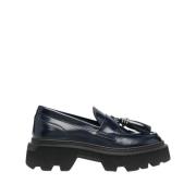 Tassel Leren Loafers Santoni , Black , Dames