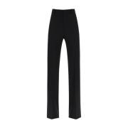 Satijnen Wollen Broek Saint Laurent , Black , Dames