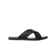 Adriano Sliders - Handgemaakte Italiaanse leren sandalen Scarosso , Bl...