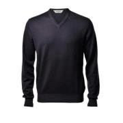 V-neck Knitwear Gran Sasso , Gray , Heren