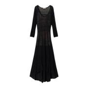 Maxi dagelijkse jurk Twinset , Black , Dames