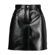 Leather Skirts Msgm , Black , Dames