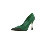 Glinsterende Groene Leren Pumps Lola Cruz , Green , Dames