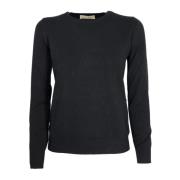 Zachte Crewneck Cashmere en Wol Trui Cashmere Company , Black , Dames