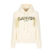 Katoenen sweatshirt met logo en trekkoord capuchon Lanvin , Beige , He...