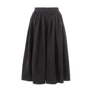 Zwarte Uitlopende Versierde Rok Lardini , Black , Dames