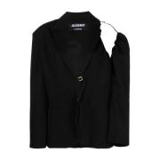 Getailleerde Virgin Wool Blazer Jacquemus , Black , Dames