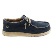 Stijlvolle Veterschoenen voor Mannen Hey Dude , Blue , Heren