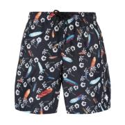 Zwarte Hawaii Print Zwembroek Marcelo Burlon , Black , Heren