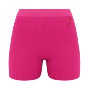 Donkerroze Geribbelde Shorts Jacquemus , Pink , Dames