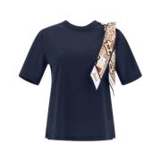 Stijlvolle Foulard T-Shirt voor Vrouwen Herno , Blue , Dames