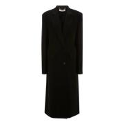 Eenvoudige Knoopsluiting Jas JW Anderson , Black , Dames