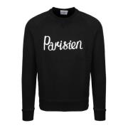 Parisien Classic Sweatshirt Maison Kitsuné , Black , Heren