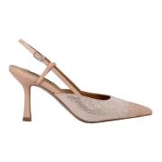 Slingback Pumps van eco-leer met strass Bibi Lou , Beige , Dames