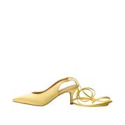 Amia Tie-Up Pump Satin - Butter Satin Shoe the Bear , Yellow , Dames