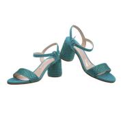 Turquoise Suède Hoge Hak Sandalen Roberto Festa , Blue , Dames