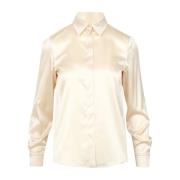 Beige Zijden Stretch Shirt Pennyblack , Beige , Dames