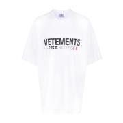 T-shirts en Polos Wit Vetements , White , Heren