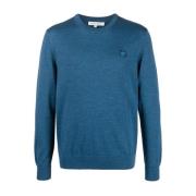 Round-neck Knitwear Maison Kitsuné , Blue , Heren