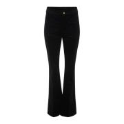 Flare Fit Hoge Taille Chino`s Heartmade , Black , Dames