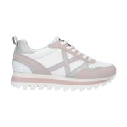 Witte/Poeder Leren Sneaker Munich , White , Dames