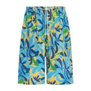 Grafische Print Drop-Crotch Shorts Marni , Multicolor , Heren