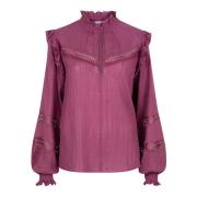 Gerimpelde Top in Faded Plum Dante 6 , Purple , Dames