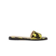 Federica Leren Sliders Scarosso , Yellow , Dames