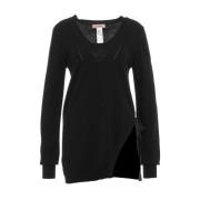 Gebreide trui met V-hals Twinset , Black , Dames