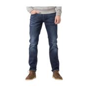Tapered Straight Jeans Petrol , Blue , Heren