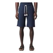 Katoenen shorts met logoborduursel MC2 Saint Barth , Blue , Heren