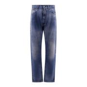 Stone Washed Straight Leg Jeans voor Dames Maison Margiela , Blue , Da...