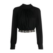 Zwarte Shirt voor Vrouwen Elisabetta Franchi , Black , Dames
