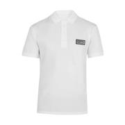 Slim Fit Pique Polo met metalen logo Les Hommes , White , Heren