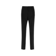 Elegante Zwarte Wollen Broek Lanvin , Black , Heren