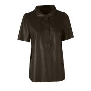 Notyz 11151 lederen blouse Notyz , Brown , Dames