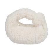 Beige Faux Fur Handtas Anita Bilardi , Beige , Dames