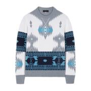 `Icon` Jacquard Crew-Neck Sweater Alanui , White , Heren