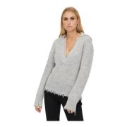 V-hals gebreide kleding Erika Cavallini , Gray , Dames