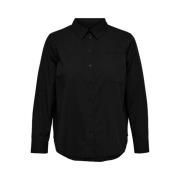 Carmakoma Carmilla`s Solid LS -Overhemd WVN Black | Freewear Zwart Onl...