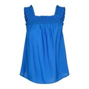 Nieuwe Blauwe Smock Strap Top Co'Couture , Blue , Dames
