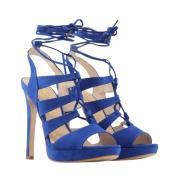 Sandalen met verstelbare zijde gesp Made in Italia , Blue , Dames