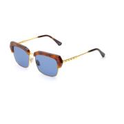 Blauwe Metalen Zonnebril Marni , Brown , Unisex