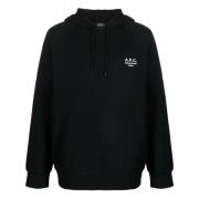 Logo Geborduurde Hoodie A.p.c. , Black , Heren