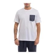 Denim Bicolor Zak T-Shirt Herno , White , Heren