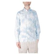 Tie Dye Flower Print Shirt Xacus , Blue , Heren