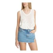 Mouwloze top met logo en kanten details Barrow , White , Dames